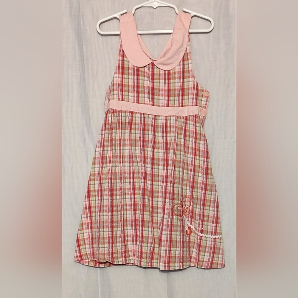 Vintage Mary Jane girls spring plaid dress size 5